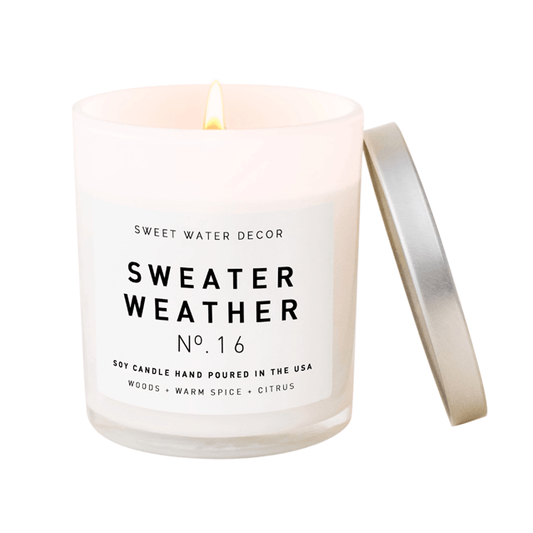 Sweater Weather Soy Candle | White Jar Candle