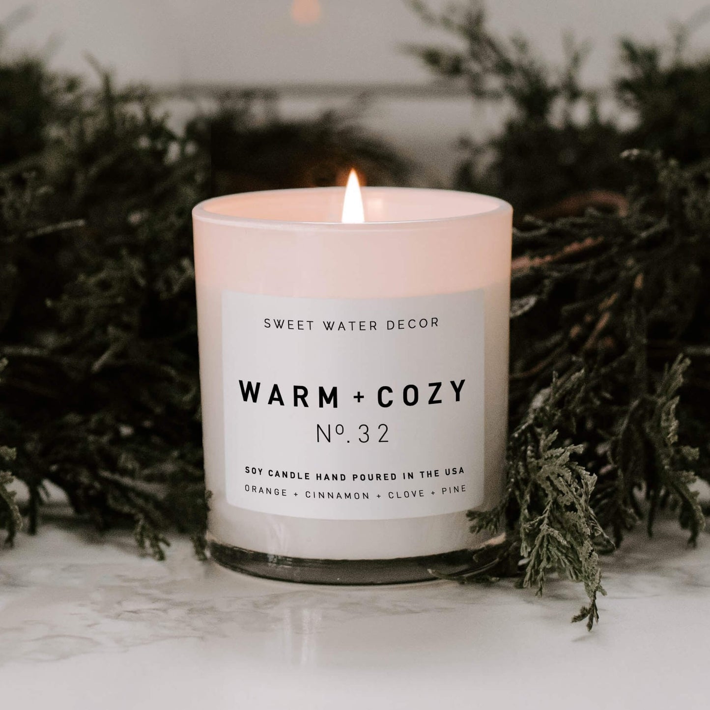 Warm and Cozy Soy Candle | White Jar Candle