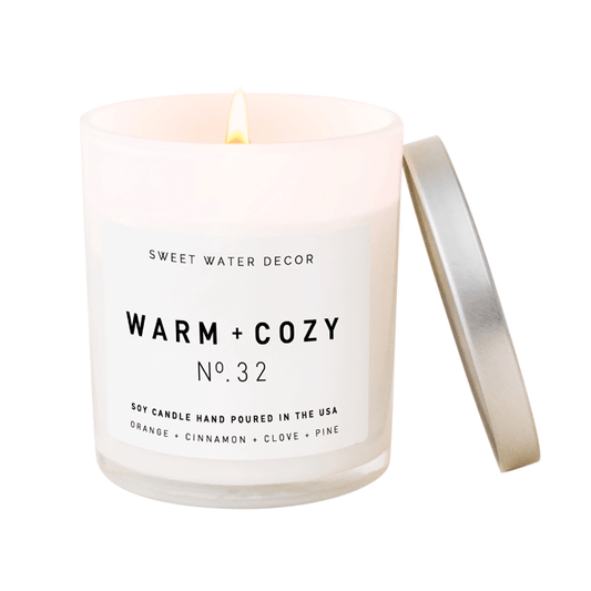 Warm and Cozy Soy Candle | White Jar Candle
